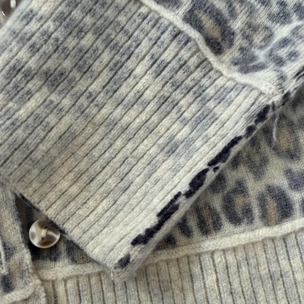 Free People Leopard Print Button-Front Women's Cardigan - Picture 5 of 6